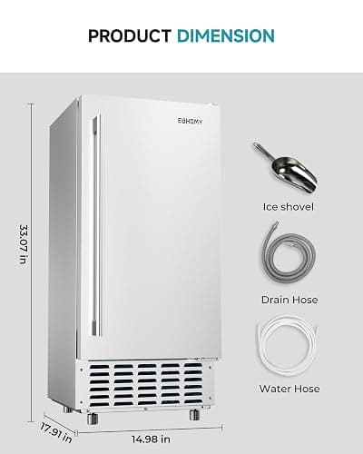 EUHOMY Under Counter Nugget Ice Maker Machine, 70Lbs/Day, Bulit-in Freestanding Ice Maker with Double Ice Baskets, Self-Cleaning & 24H Timer Ice Machine, for Home Use(Silver) thumbnail 8