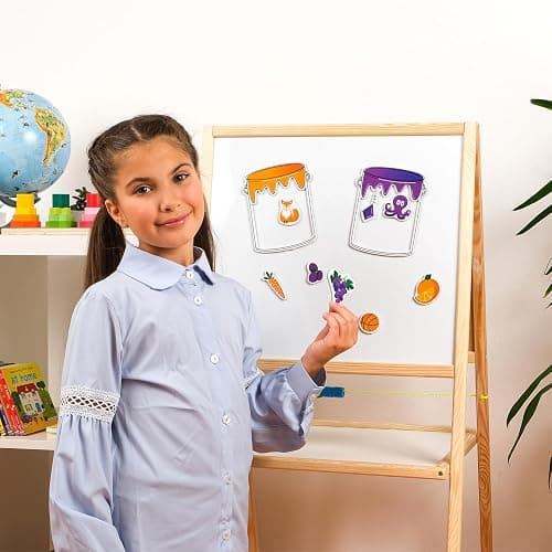 Simply magic 11 Jars Magnetic Color Sorting Set - Color Sorting Toys for Toddlers, Magnetic Shapes, Learning Colors Recognition Magnets, Colors Matching Games for Toddlers, Preschool Circle Time thumbnail 7