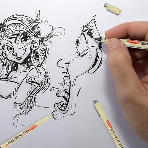 GETHPEN Micro Fineliner Set, 6 Pack Black Micro Fine Point Drawing Waterproof Archival Ink Multiliner Pens for Artist Illustration, Sketching, Technical Drawing, Anime, Manga thumbnail 5