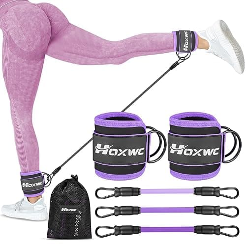HOXWC Ankle Resistance Bands with Cuffs, Ankle Bands for Working Out, Ankle Resistance Band for Leg, Booty Workout Equipment for Kickbacks Hip Fitness Training, Exercise Bands for Butt Lift Women - Image 1
