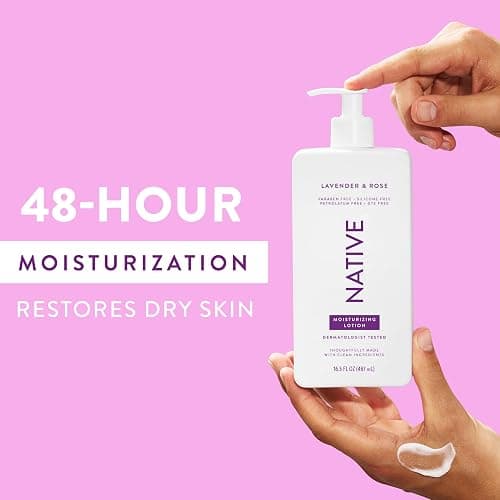 Native Body Lotion Contains Naturally Derived Plant-Based Moisturizers for Women and Men | Restores Dry Skin, Lavender & Rose, 16.5 fl oz thumbnail 5