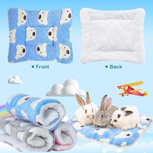 Jetec 3 Pcs Guinea Pig Beds, Fleece Small Animal Mats, Bear, Light Pink | 10 x 11 in Soft Double Sided Fleece Pad for Rabbit, Hamster, Chinchilla, Rat, Warm Hideout, Cozy Small Animal Cage Bed thumbnail 4