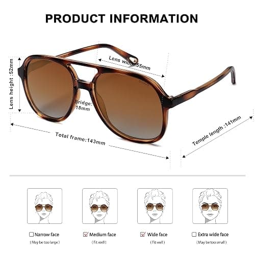 SOJOS Retro Polarized Aviator Sunglasses Womens Mens Classic 70s 80s Vintage Trendy Square Aviators SJ2174 thumbnail 5
