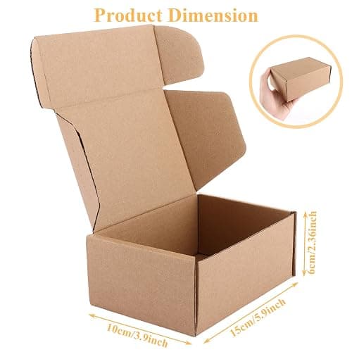 AHAQU 30PCS Cardboard Postal Boxes, 15x10x6cm/6x4x2.3 Inch Small Shipping Boxes, Corrugated Parcel Boxes for Small Business, Gift Packaging, Mailing, Posting- Brown thumbnail 2