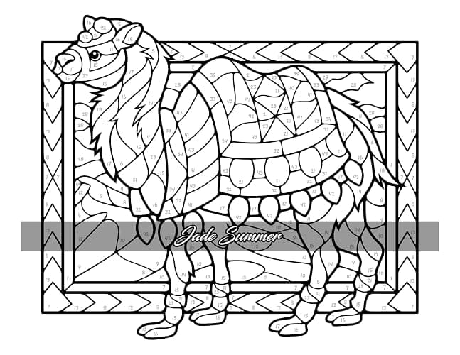 Color by Number Animals: Adult Coloring Book with Cats, Dogs, Birds, Butterflies, Horses, Sloths, and Many More for Stress Relief and Relaxation thumbnail 49