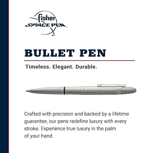 Fisher Space Pen Brushed Chrome Bullet Space Pen, Ballpoint, Brass, Black Ink, Pocket Clip, Gift Box thumbnail 2
