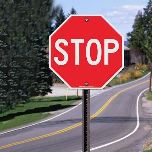 Stop Sign, Street Slow Warning Reflective Signs, 12 x 12 Inches Octagon, .040 Rust Free Aluminum, UV Protected and Waterproof, Weather Resistant, Durable Ink, Easy to Mount thumbnail 2