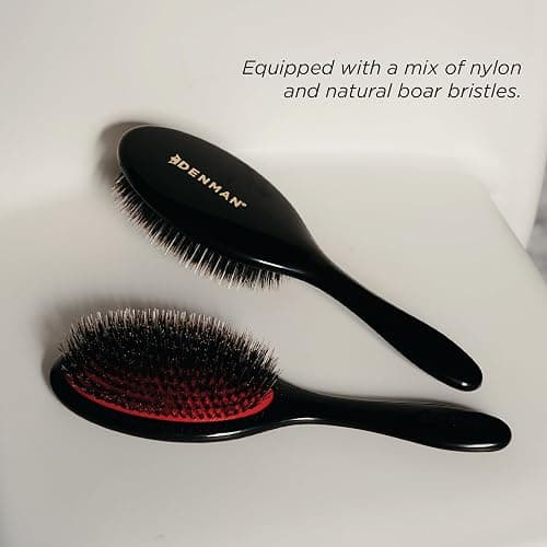 Denman Boar Bristle Hair Brush – Smoothing & Shine Enhancing for Slick Back Styles, Curl Defining & Detangling. Hairbrush with Natural Bristles for all Hair Types for Women & Men thumbnail 6