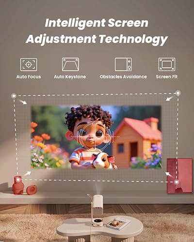 Yaber T1 Pro2 Mini Projector with WiFi and Bluetooth, Dolby Audio & Turbo Sonic Bass, Auto Focus & Keystone, Native 1080 FHD with HDR10, Portable Projector for Outdoor Indoor Use thumbnail 6