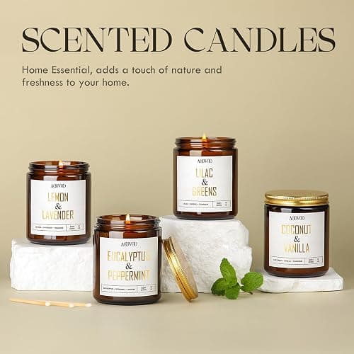 AOOVOO Coconut Vanilla Candles - 9 oz Scented Candles, Aromatherapy Candle, Soy Candle for Home Scented thumbnail 7
