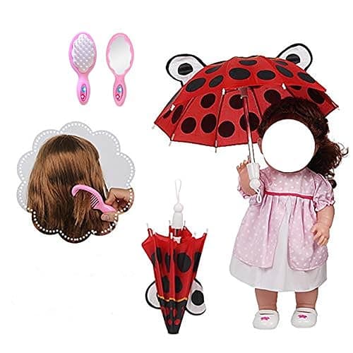 Huang Cheng Toys 12 Pcs Set Handmade Baby Doll Clothes Dress Outfits Costumes for 12 13 14 15 inch Doll，Doll Hat Umbrella Mirror Comb Girl Christmas Birthday Gift for Little Girl thumbnail 6
