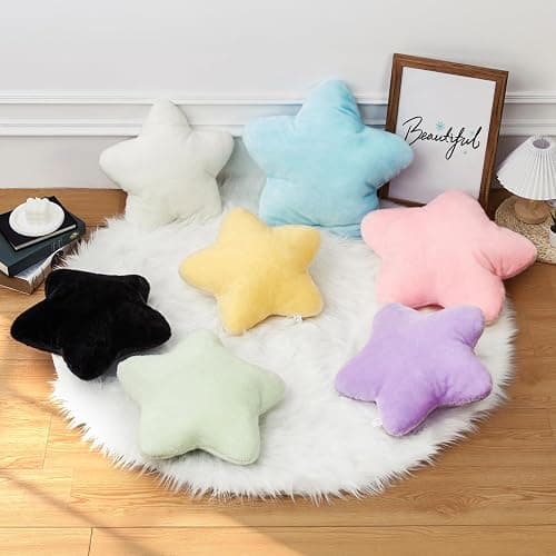 Nmkopzy 15.4 Inch Star Shaped Pillow Cute Yellow Decorative Throw Pillows for Couch Bed Sofa, Aesthetic Soft Floor Cushions for Living Room Bedroom Decor (Goose Yellow, 15.4" x 15.4") thumbnail 6