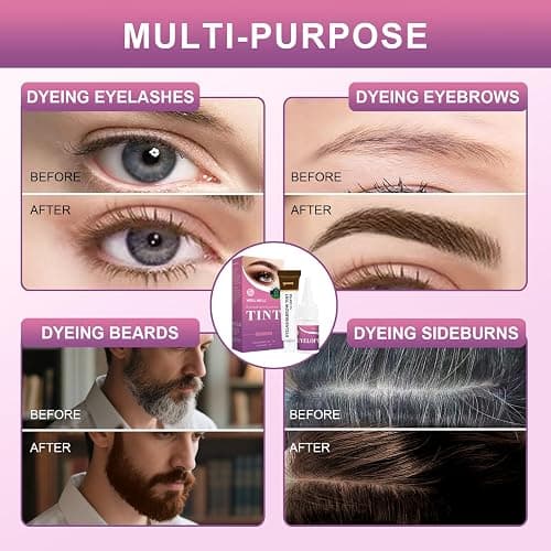 Eyelash & Eyebrow Color Kit, Professional Instant Lash & Brow Color Kit, Easy to Use with Natural Results, DIY Hair Coloring Eye Brow & Eye Lash Set for Beginner Salon Beauty 7ml (Coffee/Dark Brown) thumbnail 2