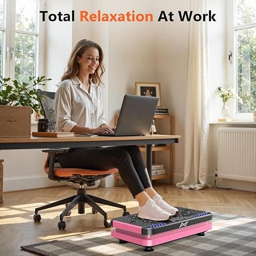 AXV Vibration Plate Fitness Platform Exercise Machine Vibrating Shaking Full Body Shaker Workout Vibrate Stand Shake Board Sport Gym for Weight Loss Fat Burner for Women Men thumbnail 2
