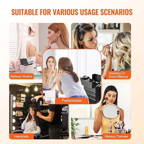 VEVOR Makeup Train Case Professional Makeup Storage Organizer Box Make Up Carrier for Women and Girls thumbnail 6