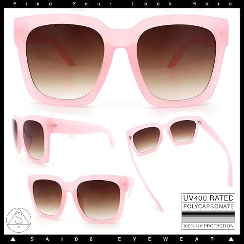 SA106 Womens Boyfriend Style XXL Oversize Horned Rim Thick Plastic Sunglasses thumbnail 2
