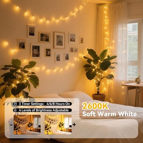 LitHome Led Christmas Fairy Lights Plug in, 200LED 66FT Color Changing Fairy Lights with Remote, 9 Modes Led Christmas Lights Indoor, Easter Pastel Fairy String Lights Twinkle for Party Easter Decor thumbnail 6