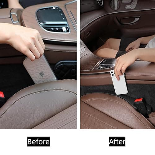 Hiseanllo Car Seat Gap Filler 2 Pack, Universal Fit PU Leather Car Seat Gap Plug to Fill The Gap Between Seat and Console, Car Seat Crevice Blocker Stop Things from Dropping thumbnail 2