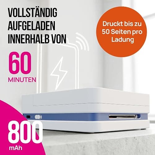 Nelko Fotodrucker für Smartphone, PP01 Mini Fotodrucker, 20 Blatt, Weiß | Tintenstrahl‑Aufkleberdrucker für iOS & Android, mit Bearbeitungs‑App & selbstklebendem Fotopapier, Ideal für DIY und Schule thumbnail 4
