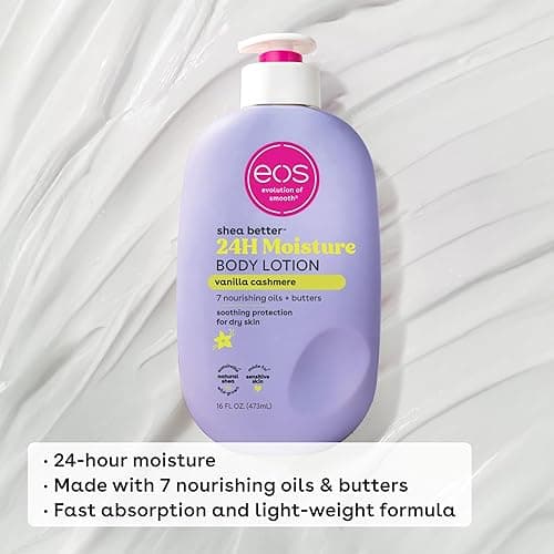 eos Shea Better Body Lotion Vanilla Cashmere, 24-Hour Moisture Skin Care, Lightweight & Non-Greasy, Natural Shea, Vegan, Vanilla Body Lotion, 16 fl oz - Vanilla Cashmere - 16 Fl Oz (Pack of 1) thumbnail 4