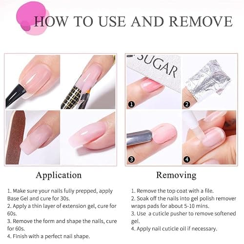Builder Gel für Nägel 12 Farben, Aufbaugel für Gelnägel Rosa, UV Nagelgel Set zur Nagelverlängerung Modellage Nail Art Base Verstärkung, Nagellack für Nägel Selber Machen thumbnail 6