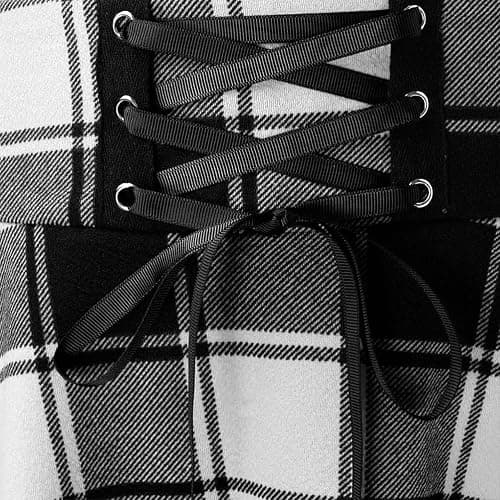 IDEALSANXUN Gothic Plaid Mini Skirts for Women Short High Waist Plaid Skirts thumbnail 4