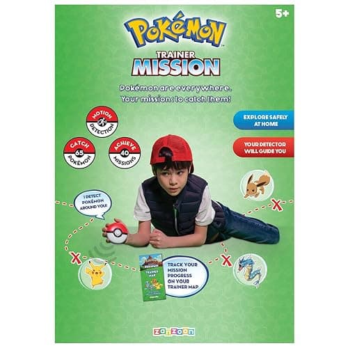 Pokemon Trainer Mission - Electronic Detector Will Guide You On 40 Missions, Voice & Light Instructions, Collect 65 Pokemon, Trainer Map, Kids 5+ Brown Box Packaging thumbnail 3
