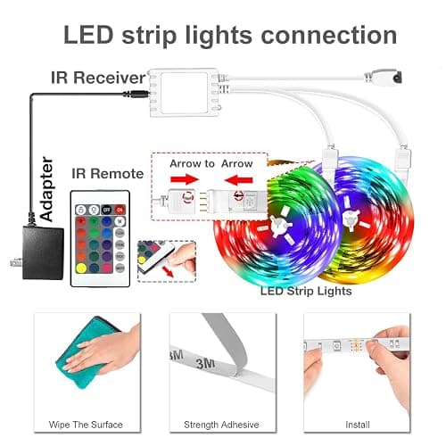 DAYBETTER Led Strip Lights 200 ft(2 Rolls of 100 ft) Smart Strips with App Control Remote, Led Lights for Bedroom, Music Sync Color Changing for Room Home Decor Party Festival thumbnail 4