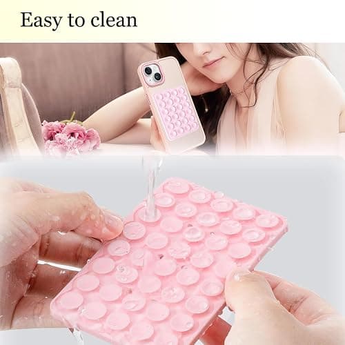 6 Pcs Silicone Double-Sided Suction Phone Reusable Detachable Mount | Sticky Phone Grip Hands-Free for Selfies & Videos,easy to remove and reposition Gift for Content Creator thumbnail 6