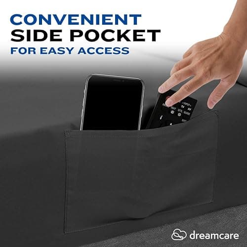 DREAMCARE Twin XL Sheet Sets - 4 pcs Breathable Cooling Sheets - up to 21" Deep Pocket Twin XL Sheets Set with Side Pockets - Extra Soft 100% Brushed Hypoallergenic Hotel Luxury Bedding - Gray thumbnail 5
