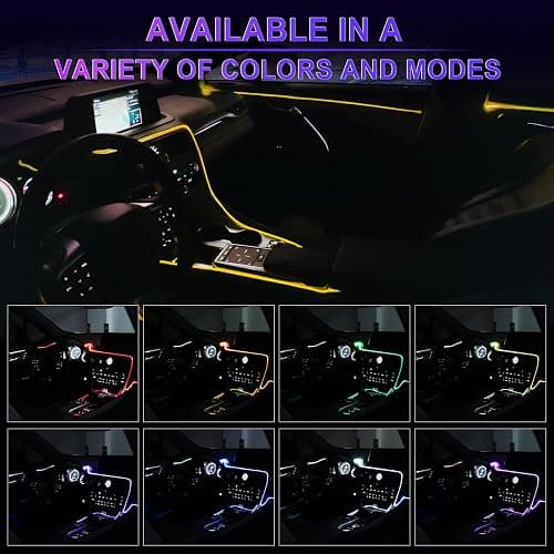 LivTee Smart Car LED Interior Lights with USB Port, LED Strip Fiber Optic Lights, Wireless App Control, Sync to Music, Car Accessories Gifts for Women and Men, 5 in 1 thumbnail 6