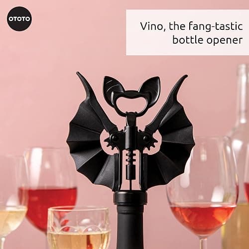 OTOTO Vino Spooky Bat 2-in-1 Wine & Beer Opener, Corkscrew & Bottle Opener - Goth Wine Accessories & Gifts for Wine Lovers thumbnail 3
