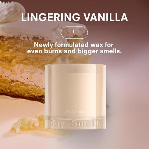 Boy Smells So Vanilla Candle - 8.5 oz - Aromatic Candle for Home with Almond Blossom, Vanilla and Amber - Up to 50-Hour Burn - Cotton Wick thumbnail 3
