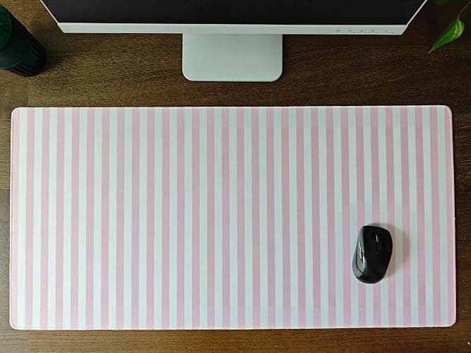 ohisxiacy Light Pink Striped Desk Mat Cute Pastel XXL Large Gaming Mouse Pad Desk Pad Kawaii Cozy Aesthetic Keyboard Laptop Computer Mat Home Office Decor for Women thumbnail 8
