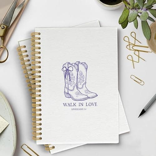 YLZlhb Purple Christian Western Spiral Notebook Journal, Western Cowgirl Bible Notebooks for Note Taking, Cowgirl Gifts for Women, Christian Bible Journaling Hardcover Spiral Journal 5.5x8.3 Inches thumbnail 2