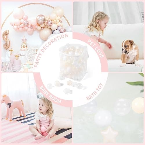 TRENDPLAY Star Ball Pit Balls for Toddlers -50 100 200 Count Star Balls Different Shapes, Non-Toxic Plastic Balls for Safe Play, Boys Girls Festival Party Decoration thumbnail 4