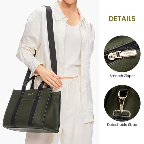 LOVEVOOK Purse for Women Leather Tote Bag Purse and Handbags, Satchel Shoulder Crossbody Top Handle Bags with Zipper thumbnail 5