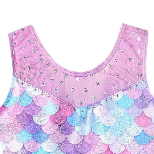 Leotards for Girls Gymnastics Toddler Dance Biketards Mermaid Unicorn Athletic Dance Wear Shiny Rainbow Blue Hotpink thumbnail 5