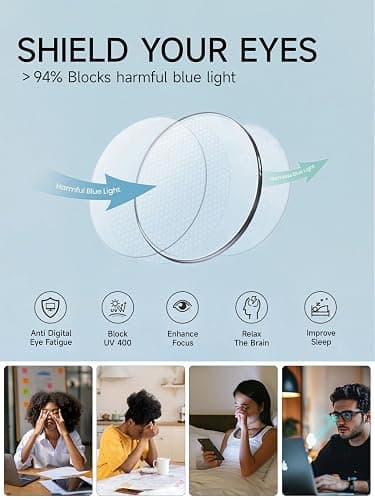 Icesor Oversized Square Blue Light Glasses for Woman Men fashion Reduce Eyestrain Protection for TV/Computer/Gaming thumbnail 4