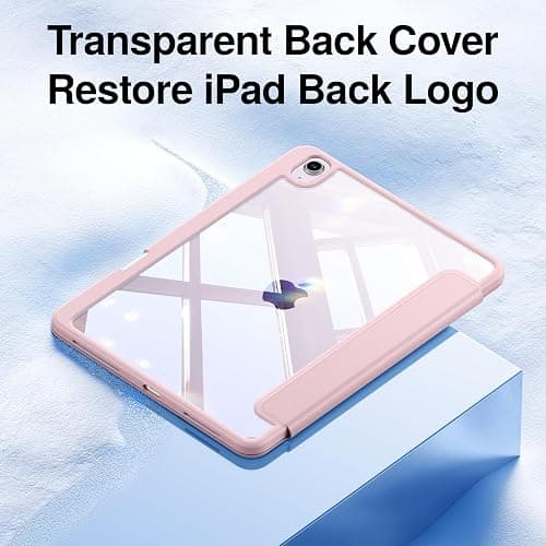 SMARTDEVIL Case for iPad Air 13 inch (M3 2025/ M2 2024, 7th/6th Gen) & iPad Pro 12.9 inch (2018/2020, 3rd/4th Gen), Slim Trifold Stand with Clear Hard Back, Pencil Holder, Auto Wake/Sleep – Pink thumbnail 5