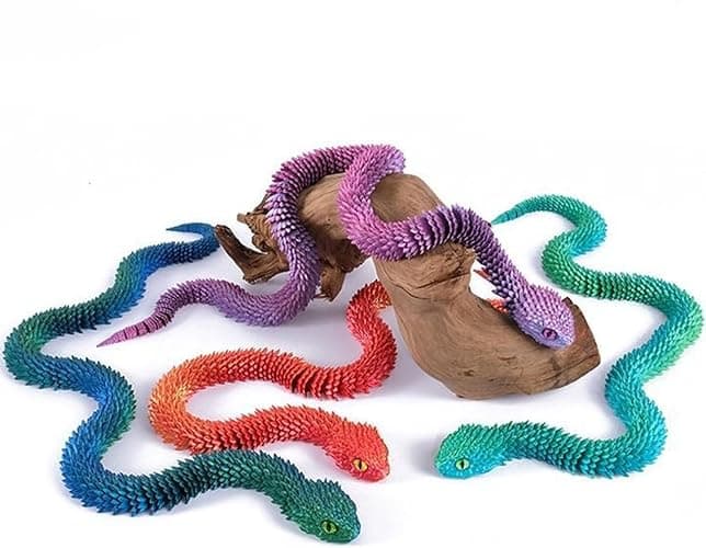 ZHRUOYAO 3D Printed Animals-Snake Viper,3D Printed Snake Toys 3D Printed Animals Animal Model Ornaments Creative Funny Toy Festival Gift for Frends thumbnail 7