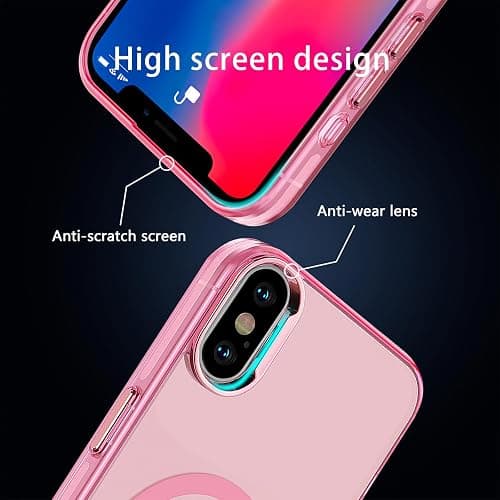 S. Tedazo Magnetic Case for iPhone X/Xs (5.8 inch) Compatible with Magsafe,[Not Yellowing] Slim Thin Shockproof iPhone X/Xs Case-Pink thumbnail 6