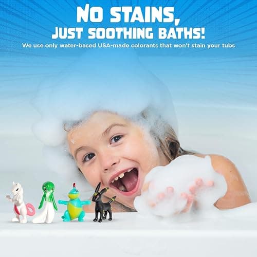 Poke Monster Bath Bombs for Kids with Surprise Toys Inside (6 Pack) - Large Bubble Bath Bomb for Boys, Girls, Toddlers - Fruity Scents, Made in USA, Skin-Safe - Birthday Gift by Two Sisters thumbnail 5