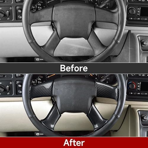 4PCS Car Trim Cover Carbon Style ABS Decal Sticker Compatible with Chevy Silverado Suburban Tahoe Avalanche Express GMC Sierra Yukon Savana 2003-2006 / Trailblazer 2002-2009 Accessories (Style B) thumbnail 3