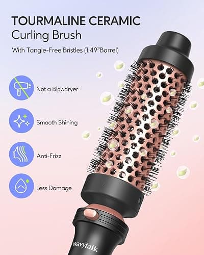 Wavytalk 5 in 1 Curling Iron,Curling Iron Set with Heated Round Brush and 4 Interchangeable Ceramic Curling Wand(0.5”-1.25"), Instant Heat Up,Dual Voltage Hair Curler thumbnail 5
