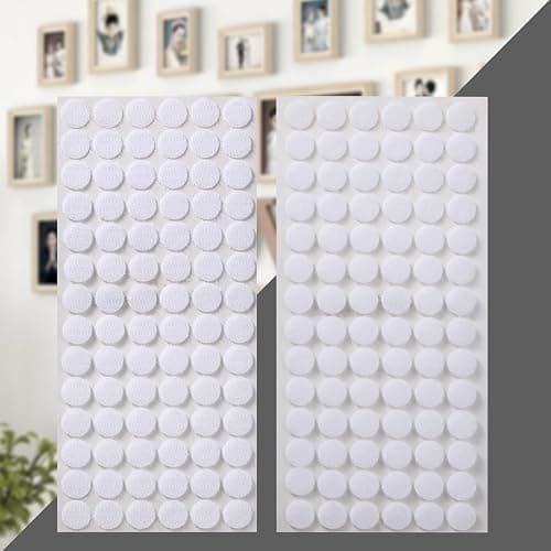 1000 Pcs | 500 Pairs | 0.59inch Diameter | 100% Nylon | Hook and Loop Fastener Self Adhesive Strong Round Circle Sticky Sticker Dots for Arts and Crafts School Classroom Home and Office Use, White thumbnail 3