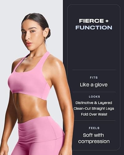 Aoxjox Women's Workout Athlenza Fold Over Waist Straight Leg Bottoms Lumastretch™ Gym Yoga Pants 31"/33"/35" thumbnail 2