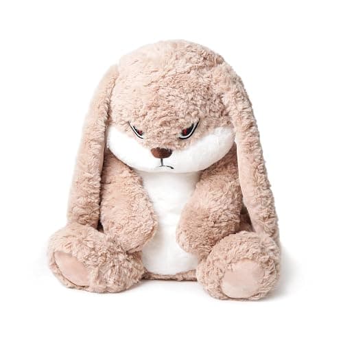 Magic Lion 19.6 inch Bunny Stuffed Animals, Soft & Cute Rabbit Plush Toys, Grumpy Bunny Plush, Rabbit Stuffed Animal, Perfect for a Gift (Brown) - Image 1