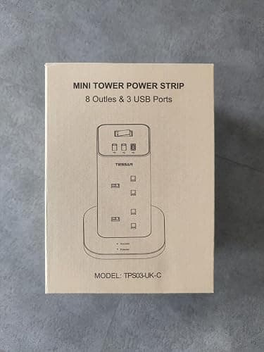 Tower Extension Lead 5M with 3 USB Slots, TESSAN 5 Metre Extension Cable 8 Way Multi Plug Socket, Surge Protected Power Strip with Switch for Home, Office thumbnail 9
