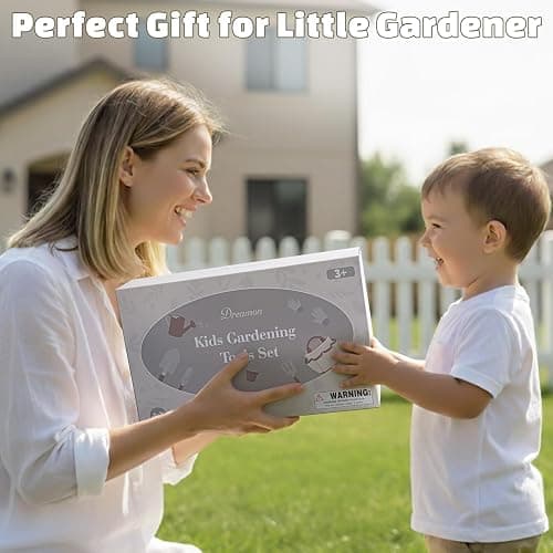 Dreamon Gardening Set Toys for Kids, Quality Garden Tool Kit Includes Tote Bag, Gloves, Shovel, Rake, Cultivator, Watering Can, STEM Learning Outdoor Gifts for Kids Toddlers thumbnail 6